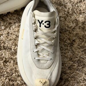 Y-3 Cream and Gray Casual Sneakers